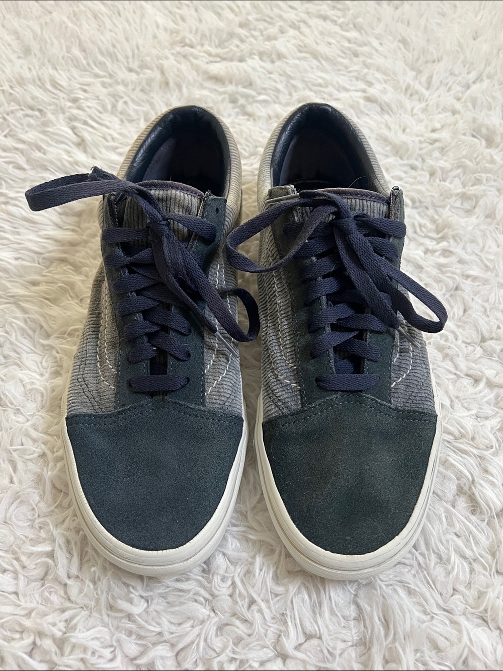 Vans Corduroy Sneakers Size 10 Men's Blue Gray Casual